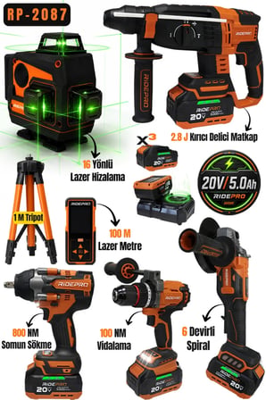 RİDEPRO 4’LÜ SET 800 NM’Lİ + 3’LÜ SET 16 YÖNLÜ LAZER VE LAZER M