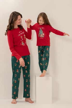 RolyPoly Anne - Kız Kombin Uzun Kol Pijama Takım - Ürünler Ayrı Ayrı Sepete Eklenmeli Kırmızı