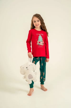 RolyPoly Anne - Kız Kombin Uzun Kol Pijama Takım - Ürünler Ayrı Ayrı Sepete Eklenmeli Kırmızı