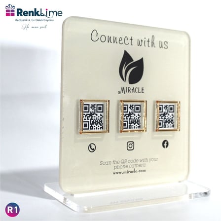 Pleksi Masa Üstü QR Menü