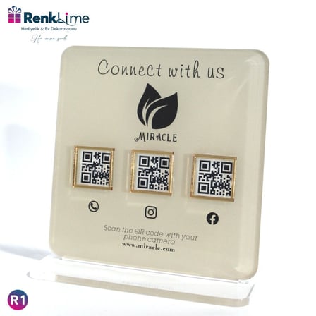 Pleksi Masa Üstü QR Menü