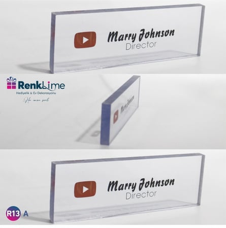Pleksi Masa Üstü İsimlik 8 mm
