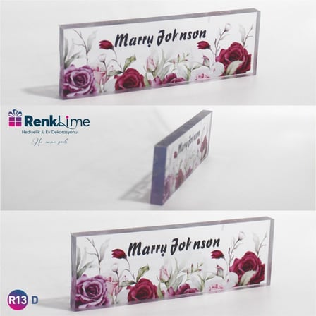 Pleksi Masa Üstü İsimlik 8 mm