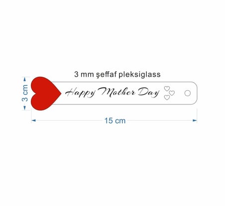 Pleksi Kitap Ayracı Kalpli
