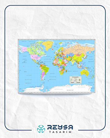 Dünya Haritası Posteri 50x70 cm
