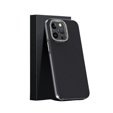 Joko İphone 15 Pro Max Kılıf Aramid 600d Kevlar Karbon Fiber Magsafe Kapak - Gri