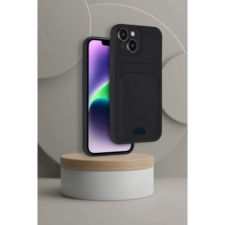 İphone 14 Kılıf Kelvin Kartvizitli Silikon - Kırmızı
