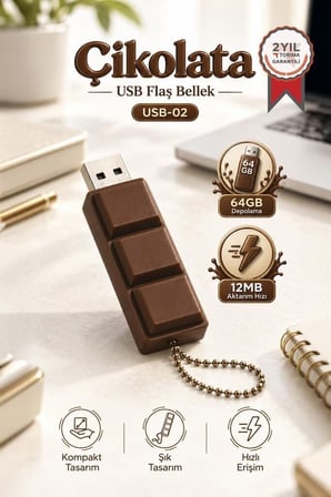 Delux Serisi Çeşit Çanta Taşınabilir USB Flash Bellek 64GB USB02 Kahverengi