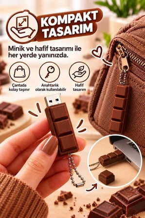 Delux Serisi Çeşit Çanta Taşınabilir USB Flash Bellek 64GB USB02 Kahverengi