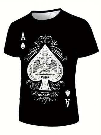 Erkekkısa Kollu Yuvarlak Yaka Desenli Viskon Tshirt