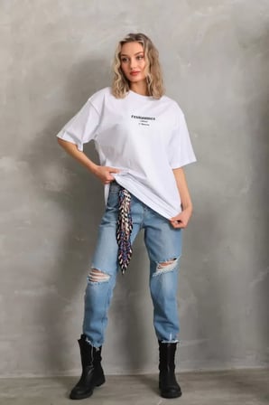 Unisex Baskılı Oversize TShirt