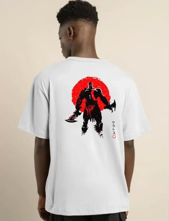 Unisex Bisiklet Yaka Baskılı Oversize TShirt