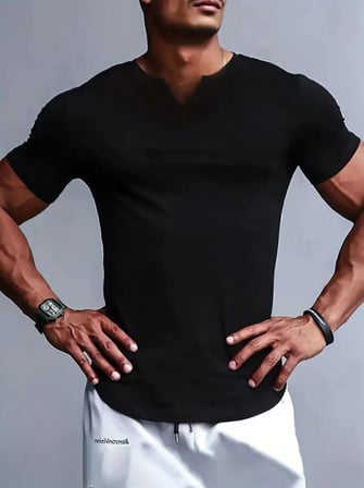 Erkek Kısa Kollu V Yaka Süprem Tshirt