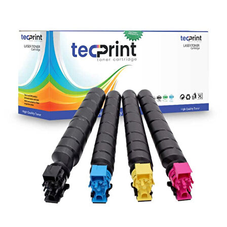 Tecprint KYOCERA TK8335 4 Renk Muadil Toner Seti Siyah Mavi Sarı Kırmızı (CMYK)