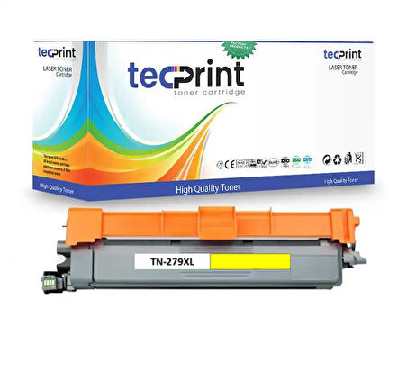 Tecprint Brother TN279XL Y  Yüksek Kapasiteli Çipli Sarı Toner
