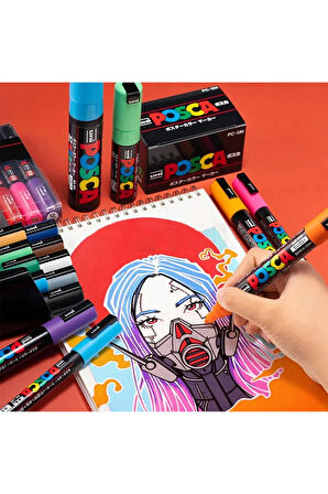 Posca PC-1M Boya Sanatı Markör Kalemi Siyah (3 Adet)