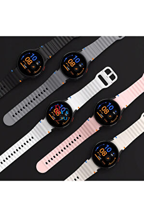 Samsung Galaxy Watch 7 FE 40 mm İle Uyumlu Kavisli Spor Silikon Kordon