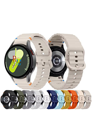 Samsung Galaxy Watch 7 40 mm / 44 mm / FE 40 mm İle Uyumlu Kavisli Spor Silikon Kordon