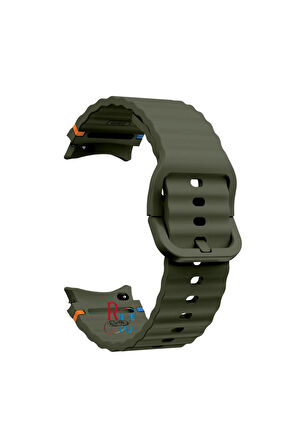 Samsung Galaxy Watch 6 44 mm İle Uyumlu Kavisli Spor Silikon Kordon