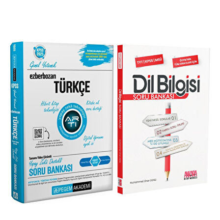 Pegem KPSS Türkçe ve AKM Dil Bilgisi Soru Bankası Seti 2 Kitap