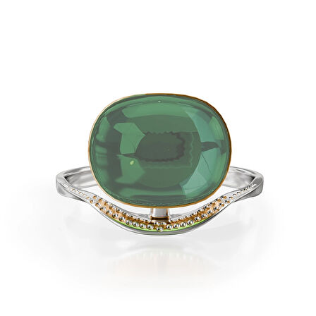 Modern Peridot Taşlı Gümüş Yüzük – Vergeflow