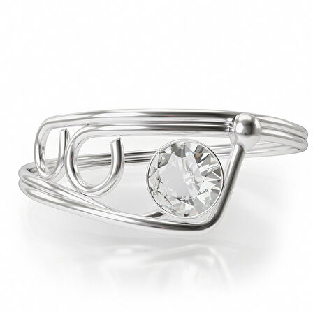 Geometrik Sitall Taşlı Gümüş Yüzük – Axisform