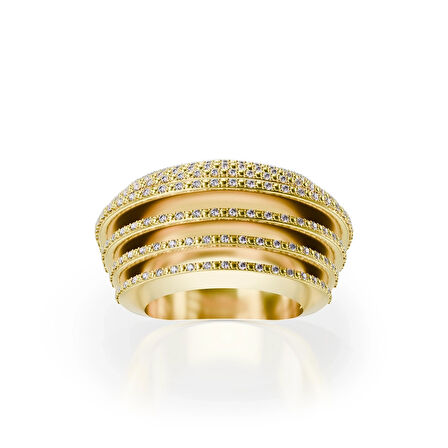 Geniş Tasarım Gümüş Yüzük – Orbit Stack