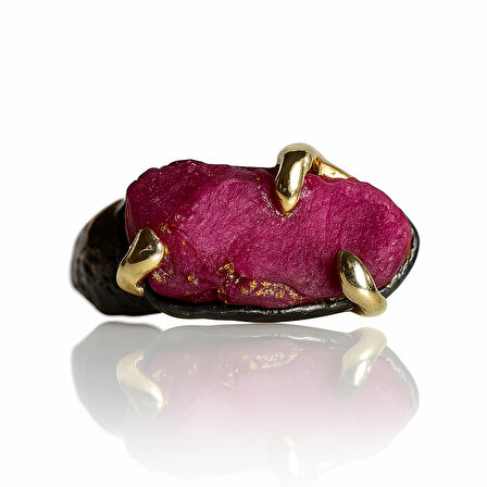 Ham Yakut Taşlı Gümüş Yüzük – Bloodroot