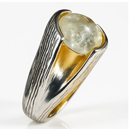 Kuvars Taşlı Gümüş Yüzük – Faultline