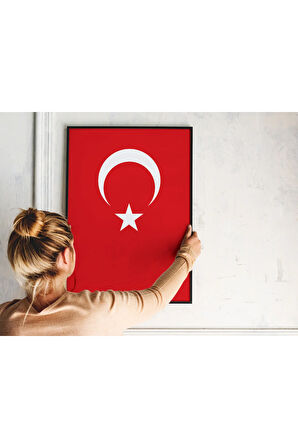Türk Bayrağı Çerçevesiz Poster, Dijital Baskı Bayrak