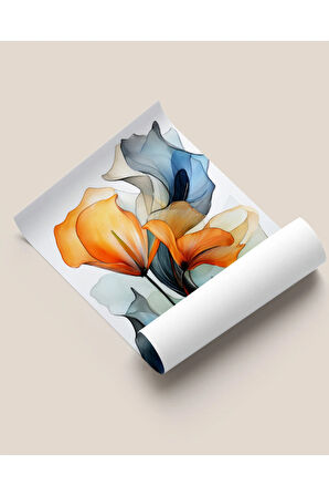 Çerçevesiz Poster Çiçek Desenleri