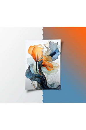 Çerçevesiz Poster Çiçek Desenleri