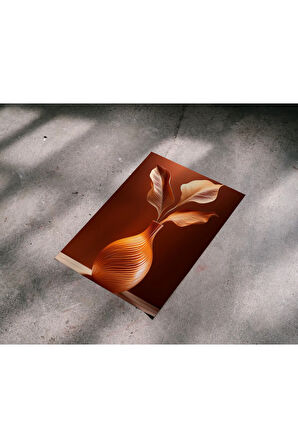 Çerçevesiz Poster, Dijital Baskı, Balkabağı Rengi Çiçek, Klasik ,Modern , Soyut , Minimalist Poster