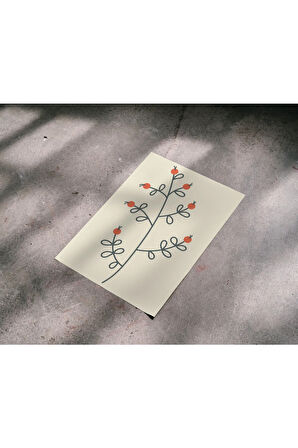 Çerçevesiz Poster Turuncu Tohumlu Bitki Temalı Dijital Baskı Poster,Ev, Ofis, Salon Dekorasyon