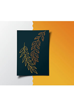 Çerçevesiz Poster Sarı ve Turuncu Bitki Temalı Dijital Baskı Poster,Ev, Ofis, Salon Dekorasyon