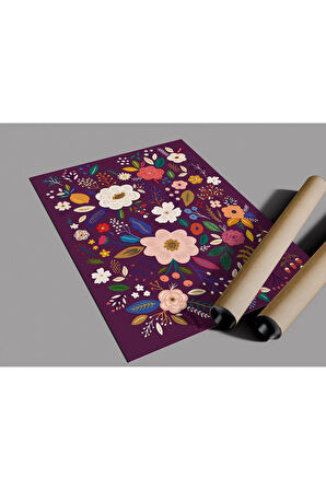 Çerçevesiz Poster Renkli Bitki ve Çiçek Temalı Dijital Baskı Poster,Ev, Ofis, Salon Dekorasyon