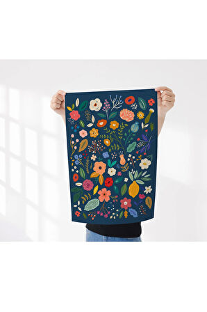 Çerçevesiz Poster Renkli Bitki ve Çiçek Temalı Dijital Baskı Poster, Mavi,Ev, Ofis, Salon Dekorasyon