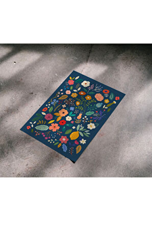 Çerçevesiz Poster Renkli Bitki ve Çiçek Temalı Dijital Baskı Poster, Mavi,Ev, Ofis, Salon Dekorasyon