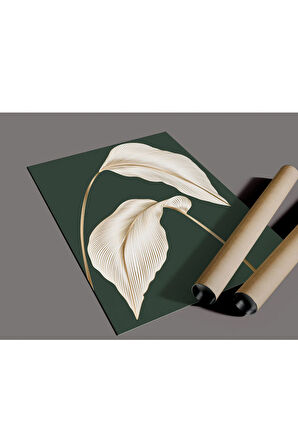 Çerçevesiz Poster Bej Yaprak Dijital Baskı Poster, Ev, Ofis, Salon