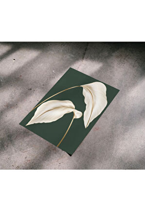 Çerçevesiz Poster Bej Yaprak Dijital Baskı Poster, Ev, Ofis, Salon