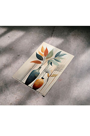 Çerçevesiz Poster Vazo ve Bitki Temalı Dijital Baskı Poster, Ev, Ofis, Salon Dekorasyon