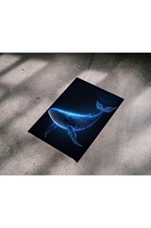 Çerçevesiz Poster Mavi Balina, Dijital Baskı Mavi Balina Poster, Ofis, Salon Dekorasyon