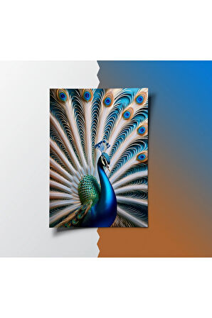 Çerçevesiz Poster Tavuskuşu Temalı Dijital Baskı Poster Tavuskuşu, Ofis, Salon Dekorasyon