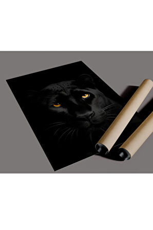 Çerçevesiz Poster Kara Panter Dijital Baskı Poster Kara Panter, Ofis, Salon Dekorasyon