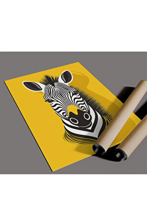 Çerçevesiz Poster Zebra, Dijital Baskı Kağıt Poster Zebra, Ofis, Salon Dekorasyon