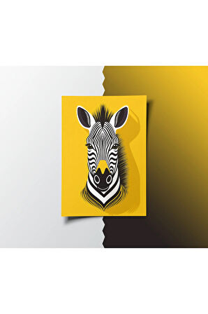 Çerçevesiz Poster Zebra, Dijital Baskı Kağıt Poster Zebra, Ofis, Salon Dekorasyon