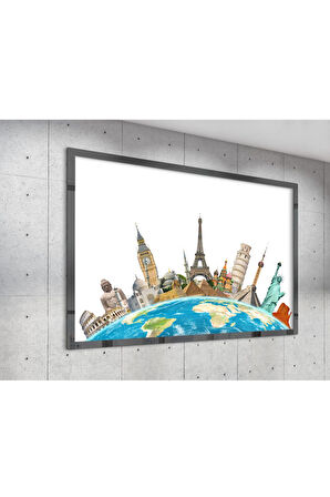 Çerçevesiz Poster Dünya Anıtları Dijital Baskı Poster, Ofis, Salon Dekorasyon