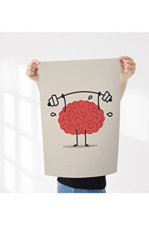 Çerçevesiz Poster Sporcu Beyin, Dijital Baskı Poster Sporcu Beyin, Ofis, Ev Dekorasyon