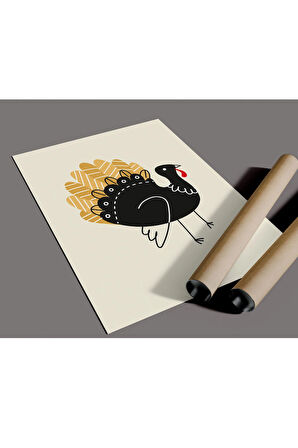 Çerçevesiz Poster, Sevimli Hayvanlar Vektör Çizimi, Dijital Baskı Poster