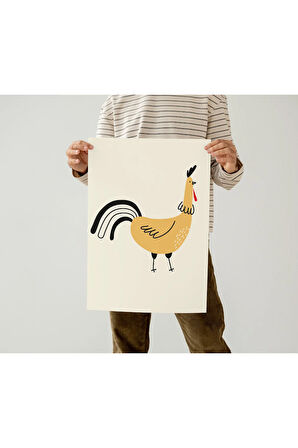 Çerçevesiz Poster, Sevimli Hayvanlar Vektör Çizimi, Dijital Baskı Poster